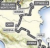 immagine La parte del tracciato del Giro d'Italia 2008 che attraversa il territorio modenese